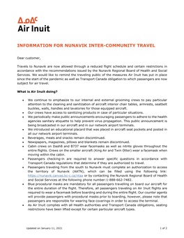 Information for Nunavik Inter-Community Travel