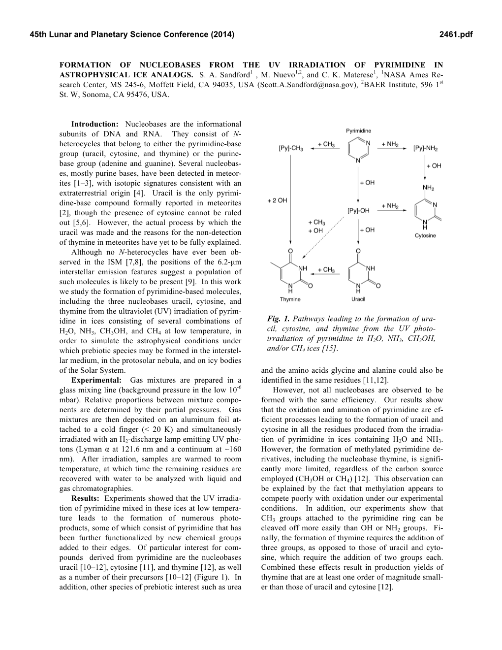 Formation of Nucleobases from the Uv Irradiation of Pyrimidine in Astrophysical Ice Analogs