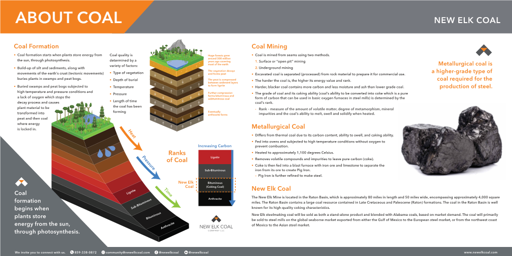 Coal Formation Ranks of Coal Coal Mining Metallurgical Coal New Elk