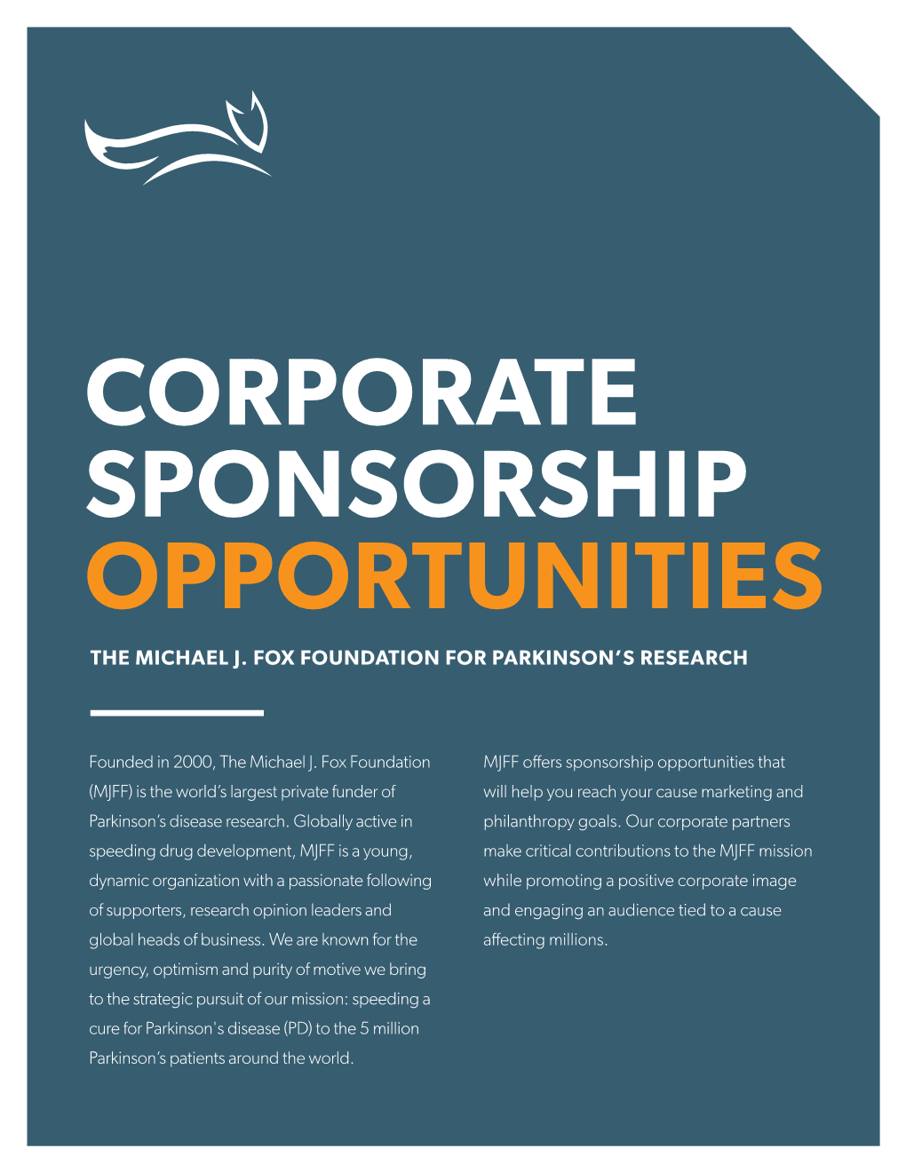 Corporate Sponsorship OPPORTUNITIES the Michael J