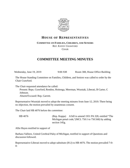 Committee Meeting Minutes