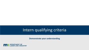 Intern Qualifying Criteria