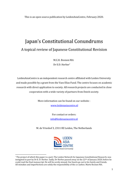 Japan's Constitutional Conundrums