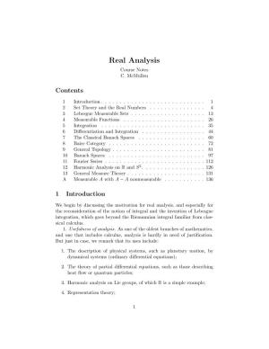 Real Analysis Course Notes C