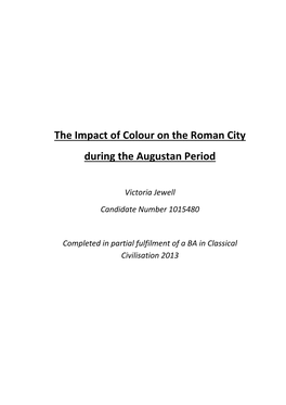 The Impact of Colour on the Roman City by Vicky Jewell