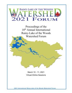 Proceedings of the 2021 International Rainy-Lake of the Woods