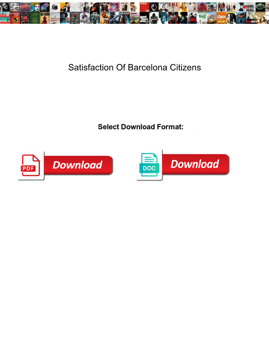 Satisfaction of Barcelona Citizens