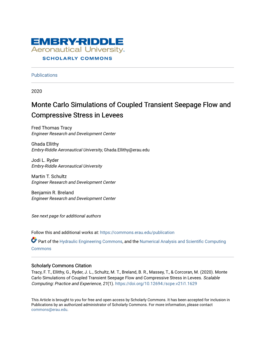 Monte Carlo Simulations of Coupled Transient Seepage Flow and Compressive Stress in Levees