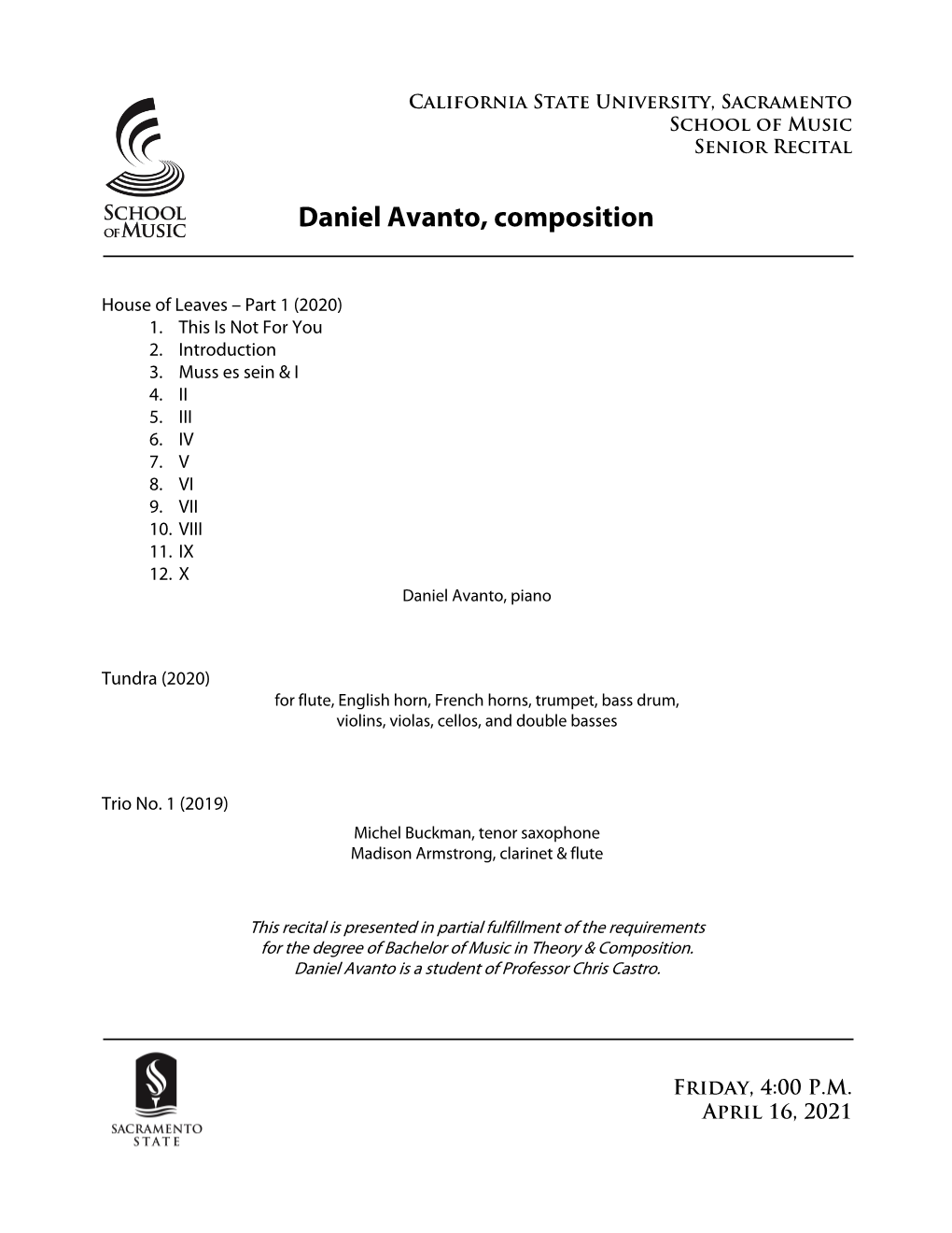 4.16.21 Daniel Avanto, Composition