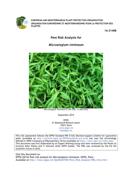 Pest Risk Analysis for Microstegium Vimineum