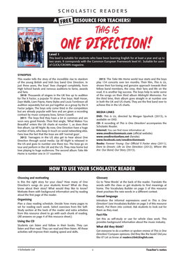 ONE DIRECTION! Level 1 This Level Is Suitable for Students Who Have Been Learning English for at Least a Year and up to Two Years