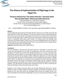 The History of Implementation of Pilgrimage in the Pagan Era