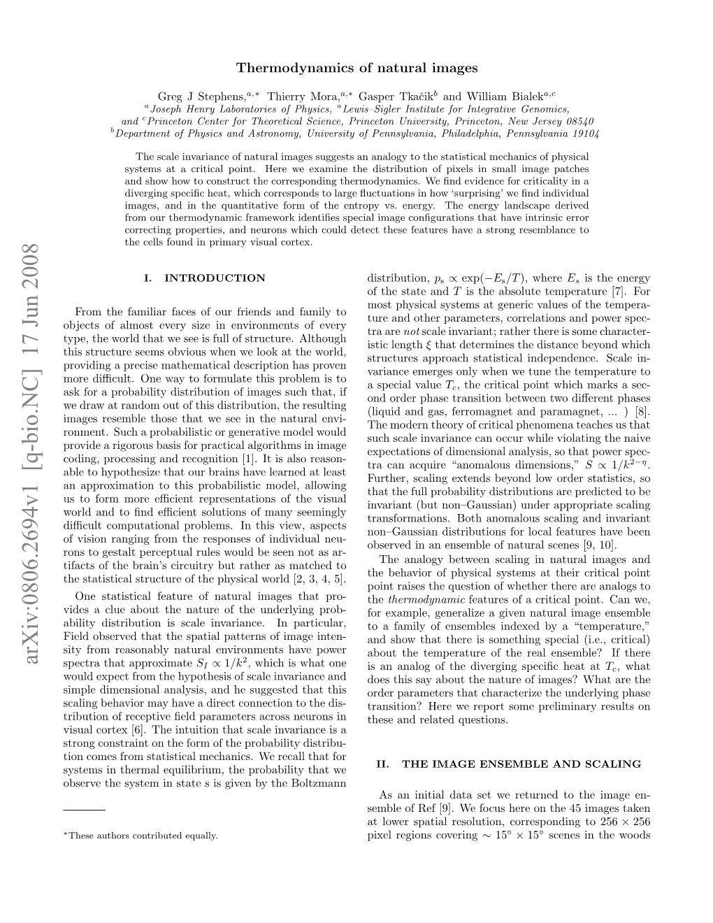 Arxiv:0806.2694V1 [Q-Bio.NC] 17 Jun 2008