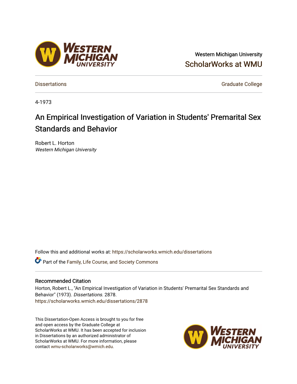 An Empirical Investigation of Variation in Students' Premarital Sex Standards and Behavior