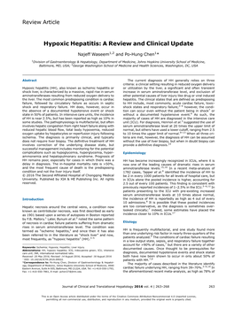 Hypoxic Hepatitis: a Review and Clinical Update