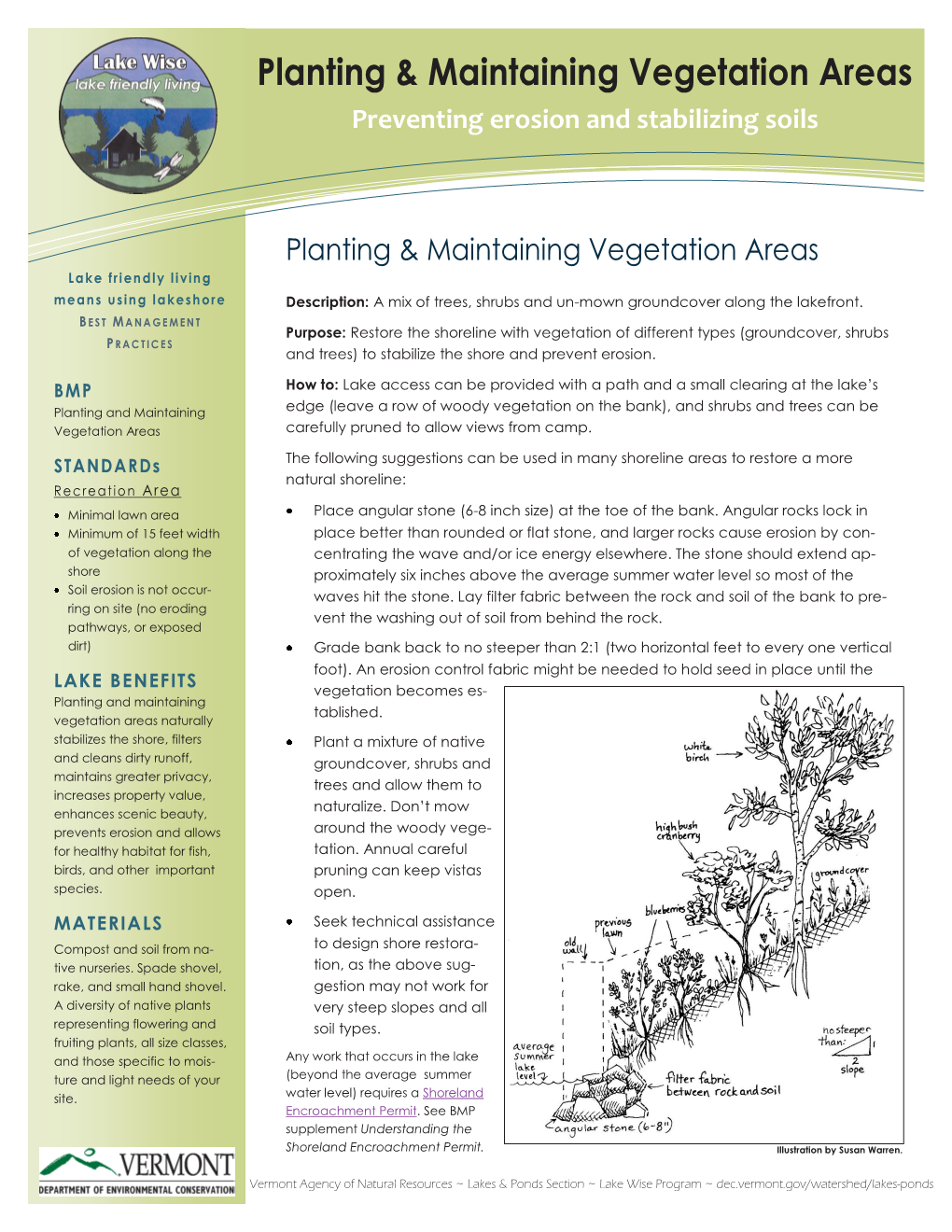 Planting & Maintaining Vegetation Areas
