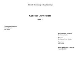 Genetics Curriculum