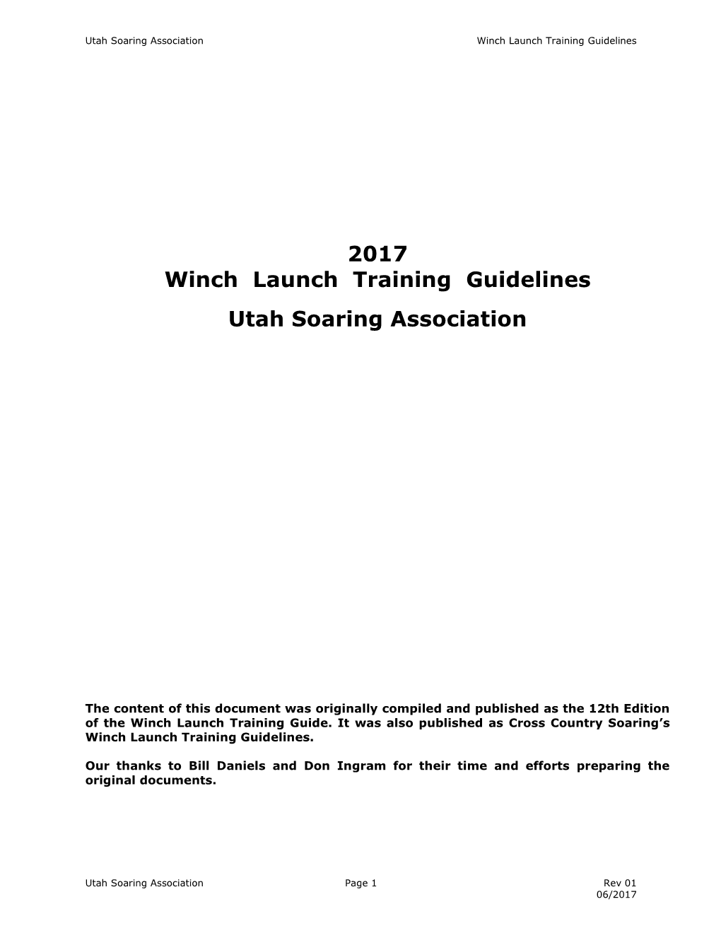 2017 Winch Launch Training Guidelines Utah Soaring Association