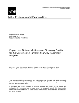 Initial Environmental Examination