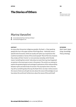 The Stories of Others Marina Vanzolini