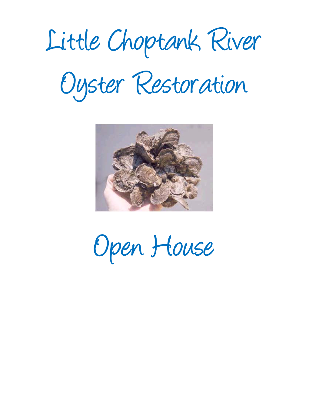 Harris Creek Oyster Restoration Open House