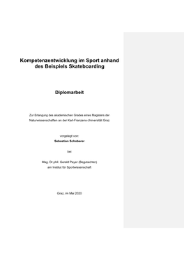 Kompetenzentwicklung Im Sport Anhand Des Beispiels Skateboarding