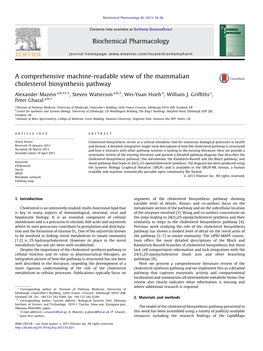 A Comprehensive Machine-Readable View of the Mammalian Cholesterol Biosynthesis Pathway