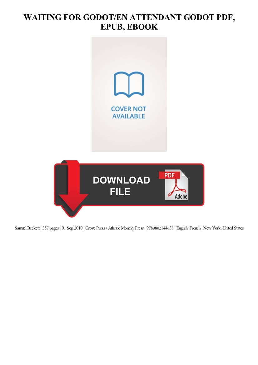 Ebook Download Waiting for Godot/En Attendant Godot