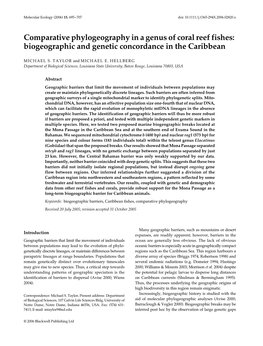 Comparative Phylogeography in a Genus of Coral Reef Fishes