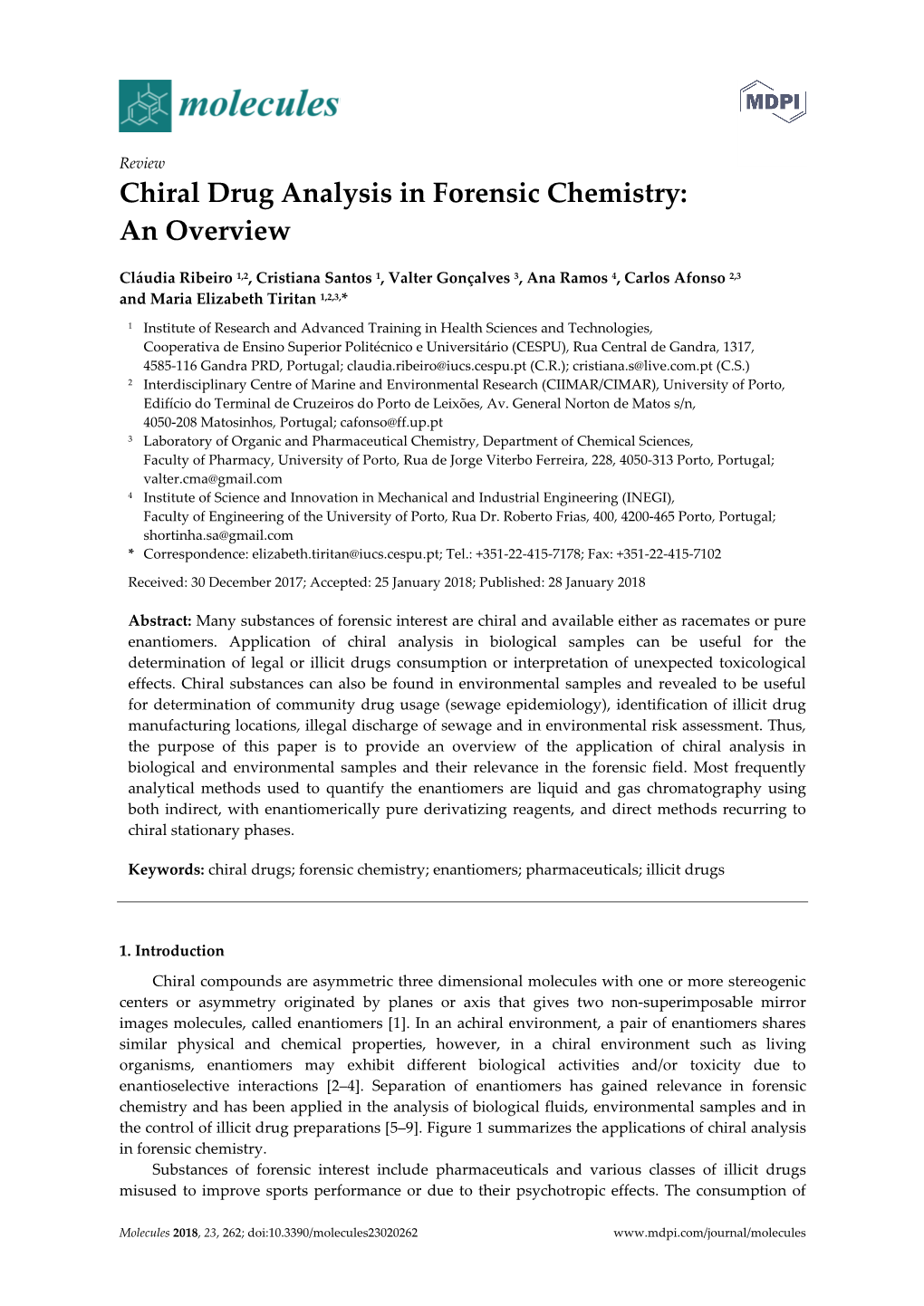 Chiral Drug Analysis in Forensic Chemistry: an Overview
