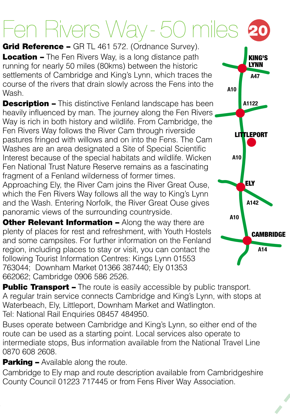 19 Fen Rivers Way- 50 Miles 20 Grid Reference – GR TL 461 572
