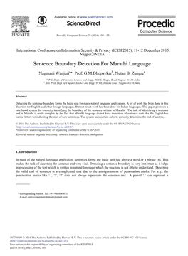 Sentence Boundary Detection for Marathi Language