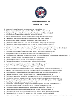 Minnesota Twins Daily Clips Thursday, June 11, 2015