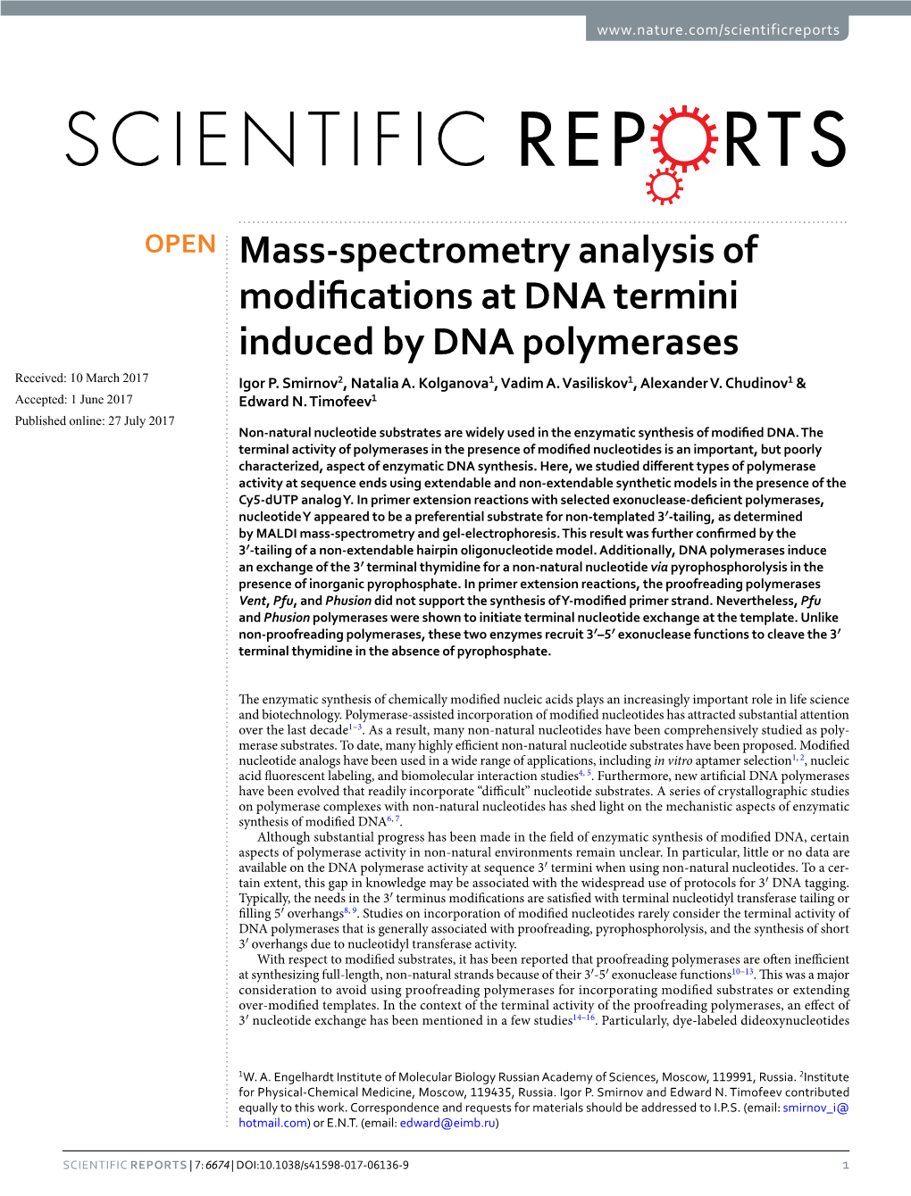 Mass-Spectrometry Analysis of Modifications at DNA Termini