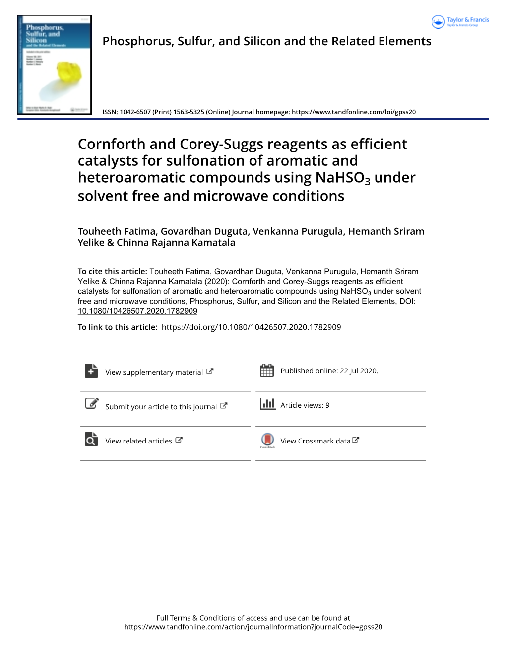 Cornforth and Corey-Suggs Reagents As Efficient Catalysts for Sulfonation of Aromatic and Heteroaromatic Compounds Using Nahso3