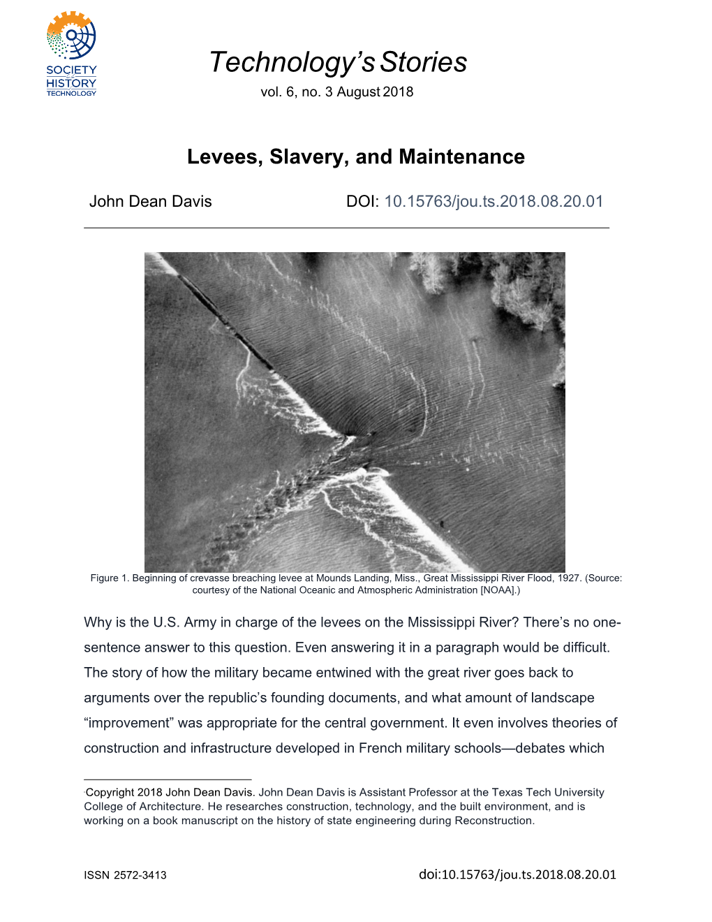 Davis Levees Slavery and Maintenance