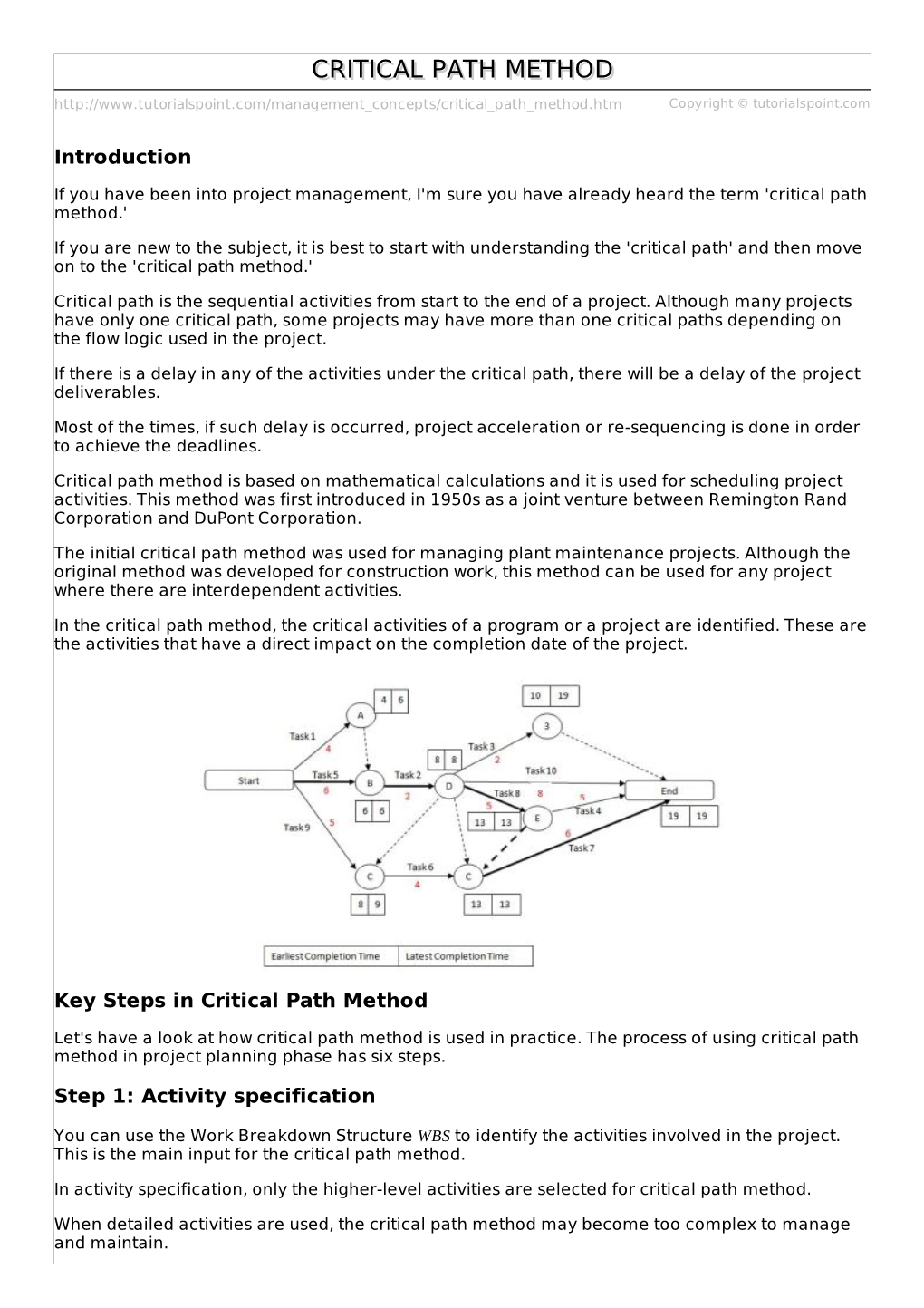 Critical Path Method.'