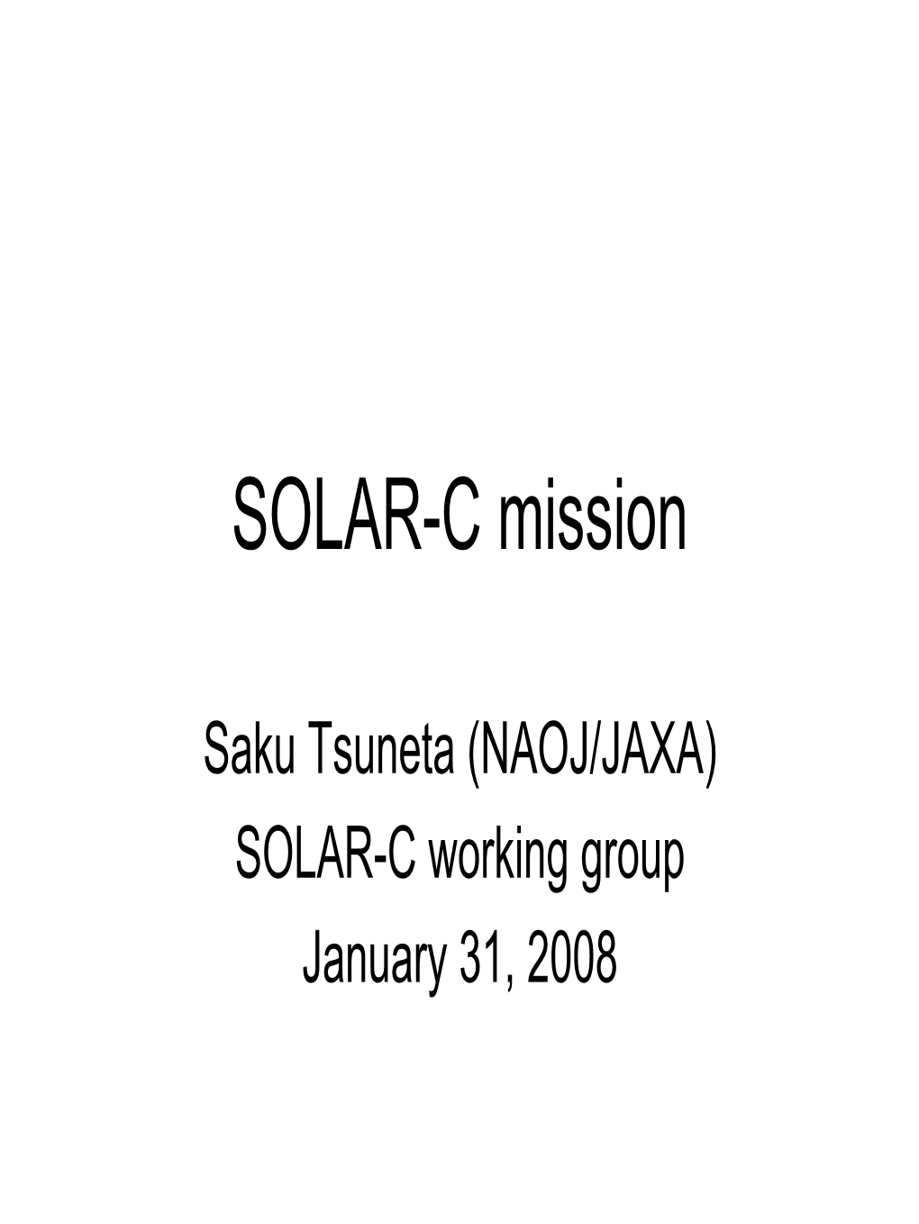 SOLAR-C Mission