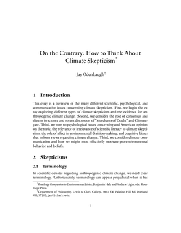 On the Contrary: How to Think About Climate Skepticism*