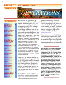 Fall 2012 Newsletter