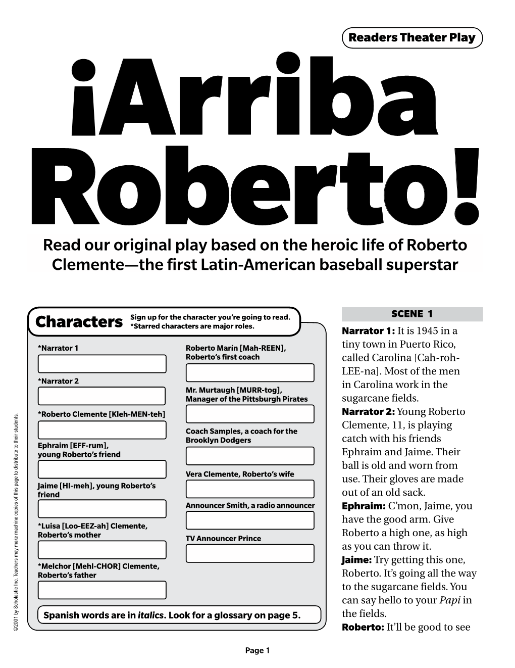 Read Our Original Play Based on the Heroic Life of Roberto Clemente—The First Latin-American Baseball Superstar