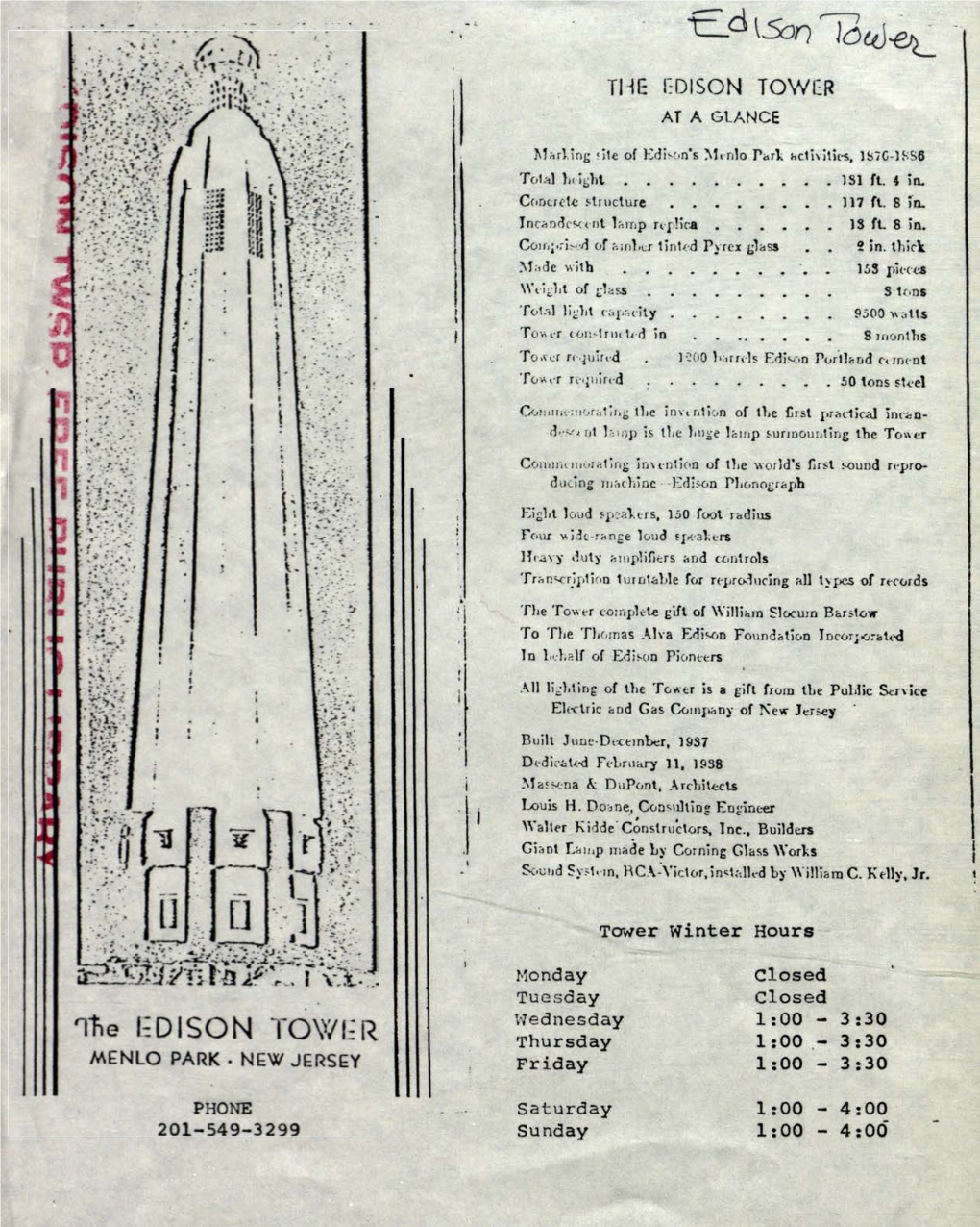 The Edison Tower at a Glance