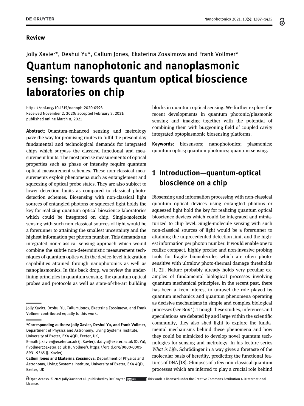 Towards Quantum Optical Bioscience Laboratories on Chip Blocks in Quantum Optical Sensing