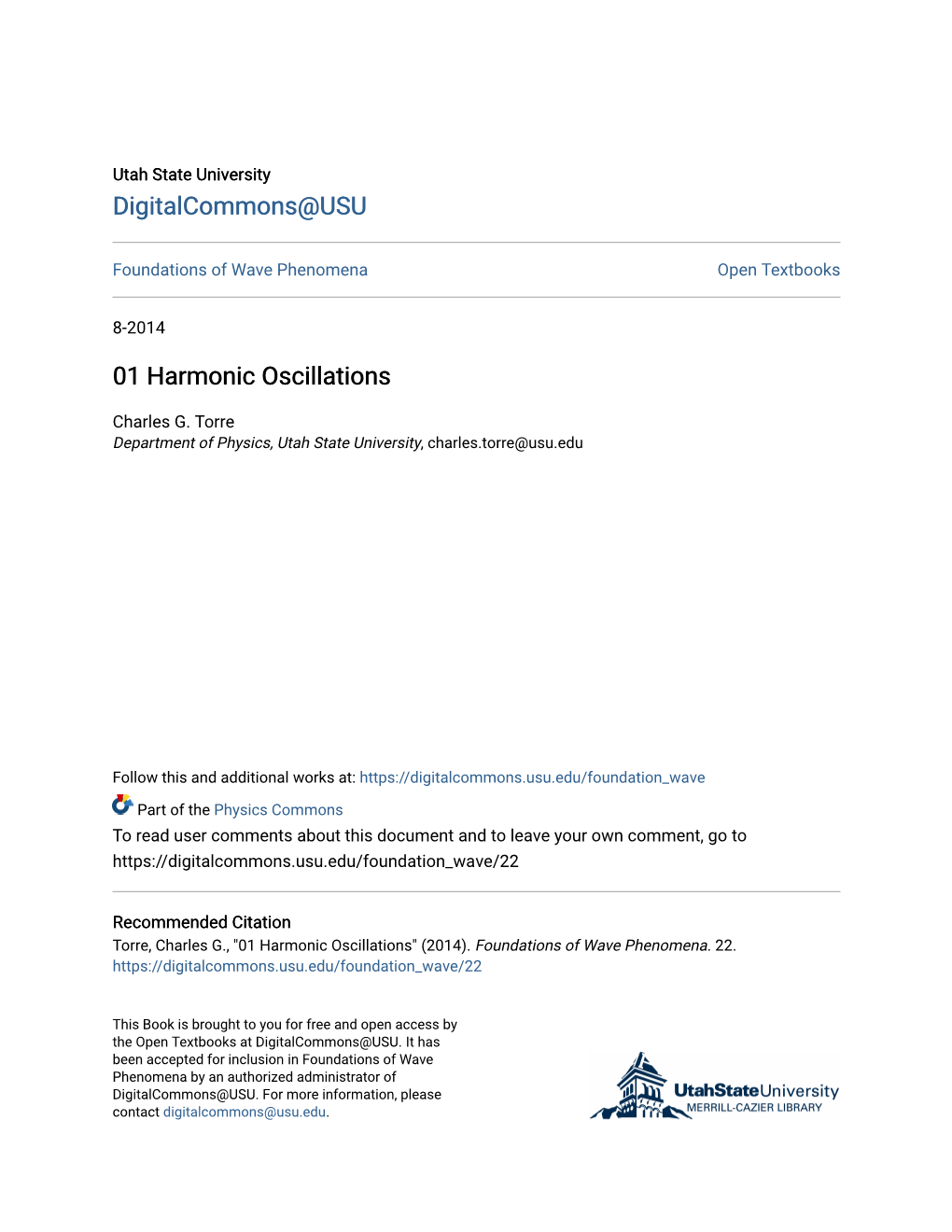 01 Harmonic Oscillations