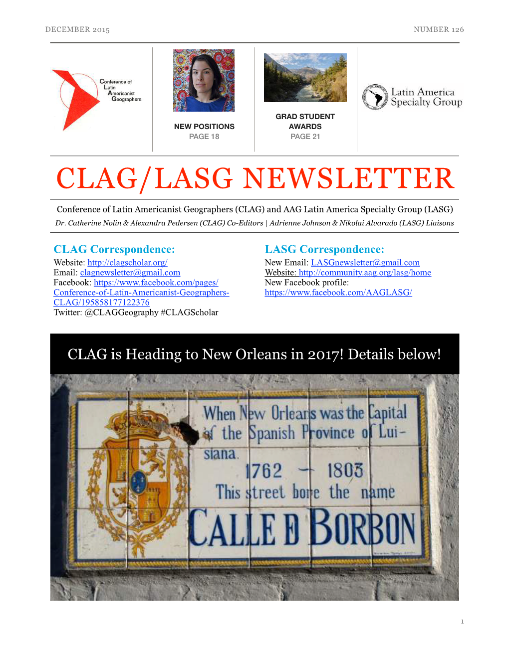 Clag/Lasg Newsletter