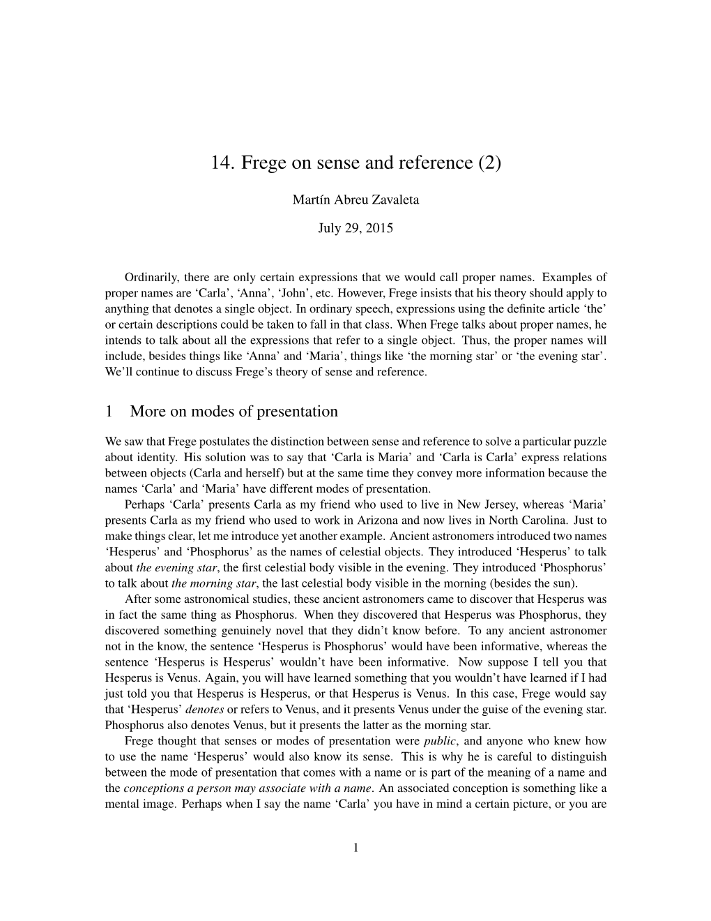 14. Frege on Sense and Reference (2)
