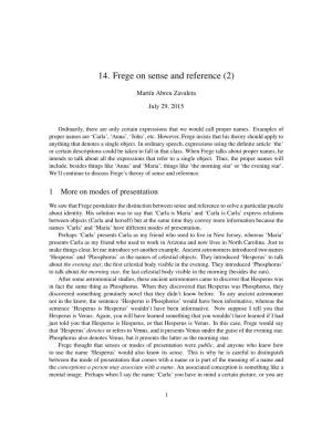 14. Frege on Sense and Reference (2)