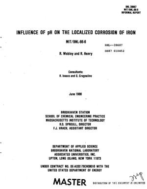 INFLUENCE of Ph on the LOCALIZED CORROSION of IRON