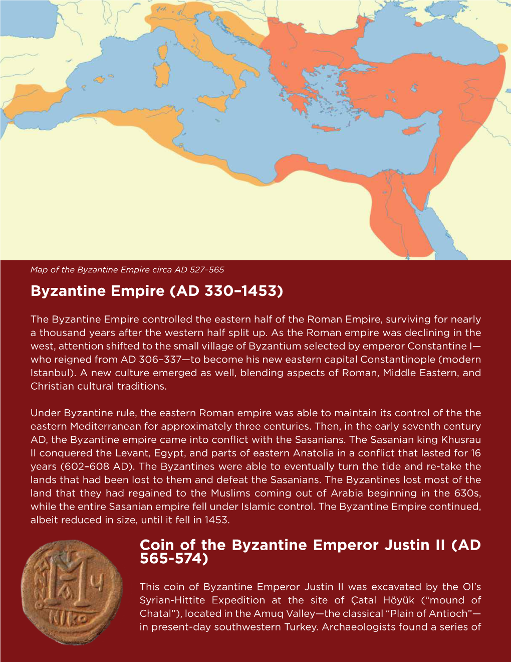 Byzantine Empire (AD 330–1453) Coin of the Byzantine Emperor