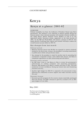 Kenya Kenya at a Glance: 2001-02